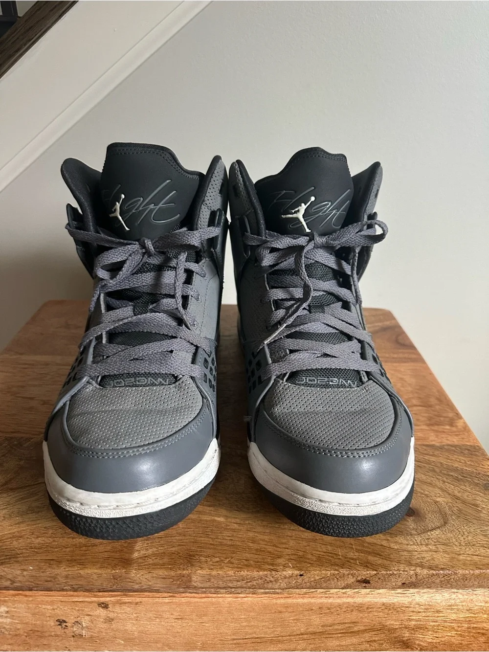Jordan Men’s High-Top Basketball Shoes - Grey and White